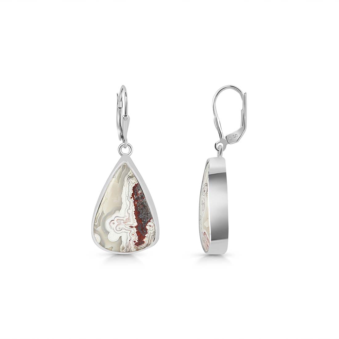 Crazy Lace Agate Earring-(CLA-E-12.)