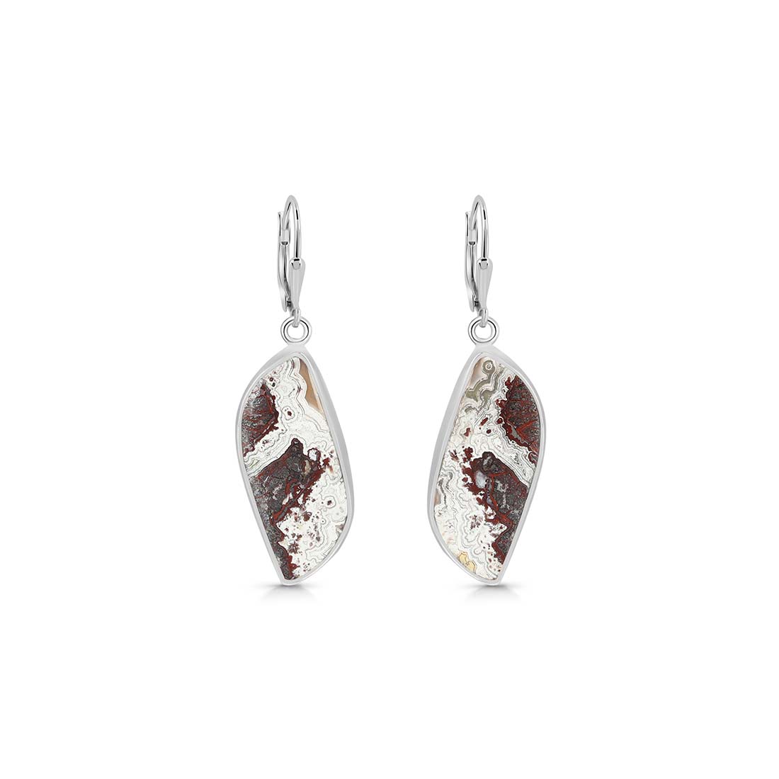 Crazy Lace Agate Earring-(CLA-E-13.)