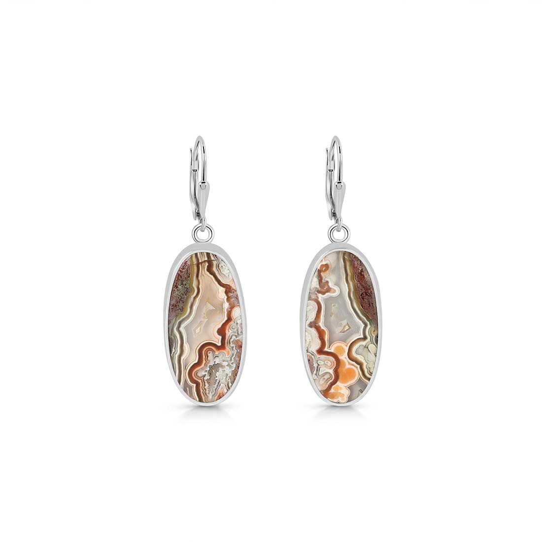 Crazy Lace Agate Earring-(CLA-E-14.)