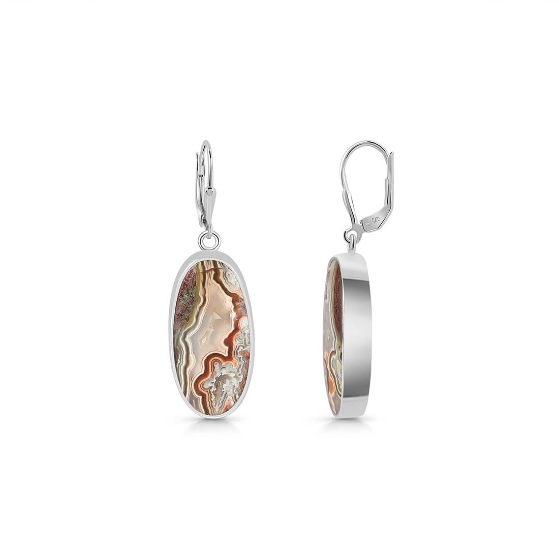 Crazy Lace Agate Earring-(CLA-E-14.)