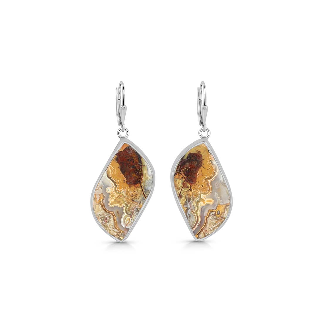 Crazy Lace Agate Earring-(CLA-E-15.)