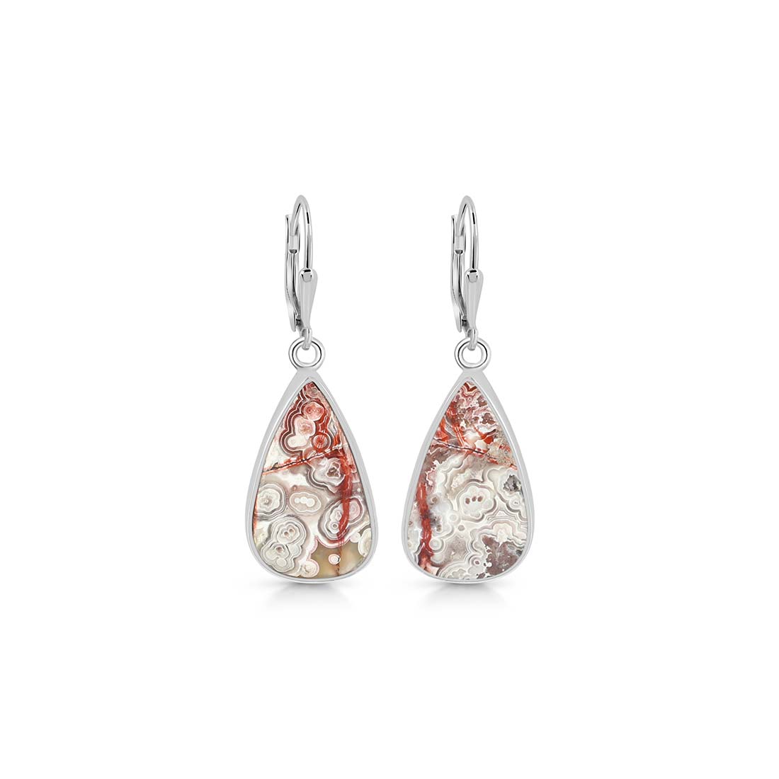 Crazy Lace Agate Earring-(CLA-E-2.)