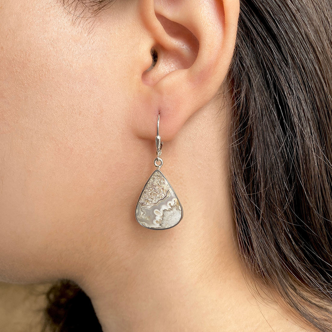 Crazy Lace Agate Earring-(CLA-E-5.)