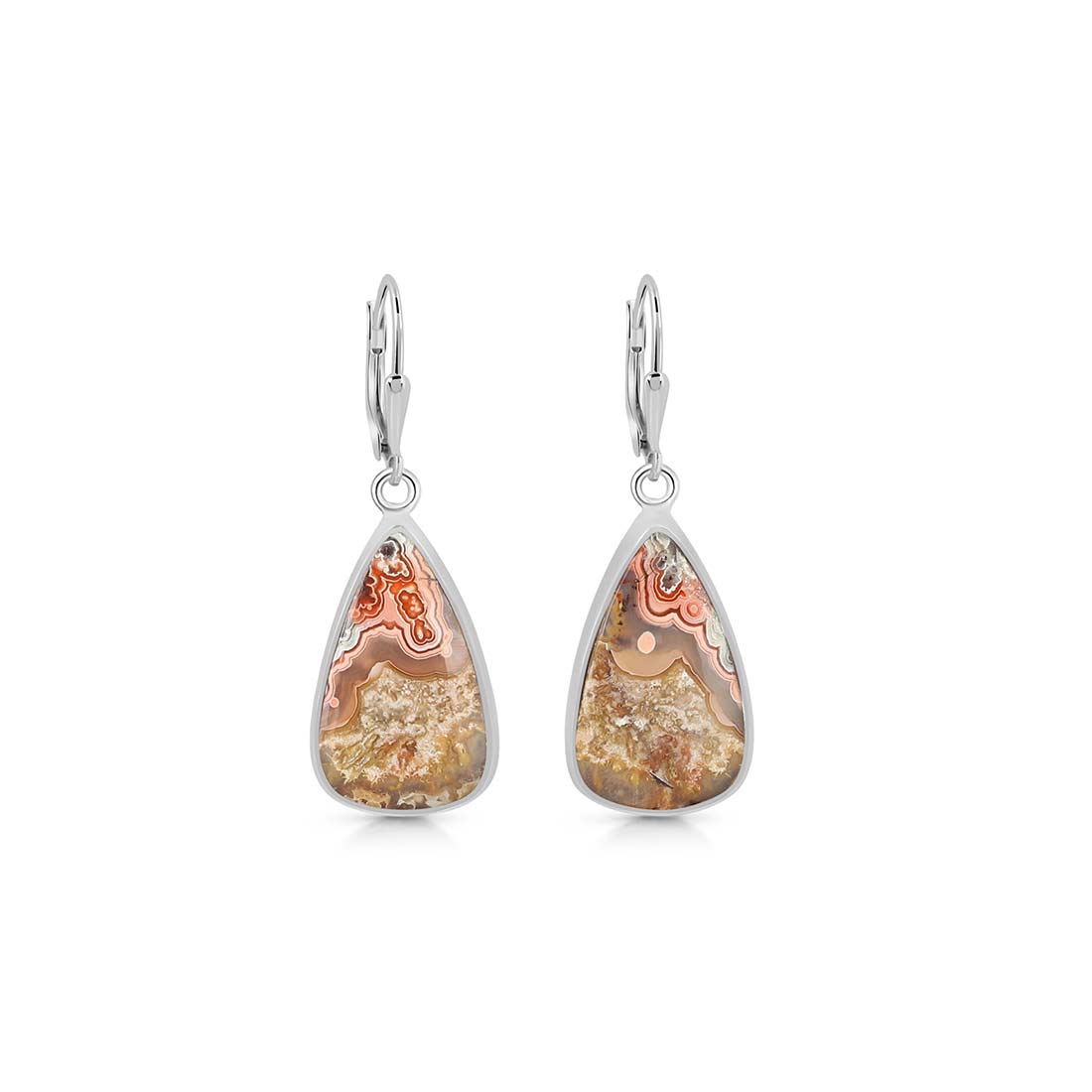 Crazy Lace Agate Earring-(CLA-E-6.)