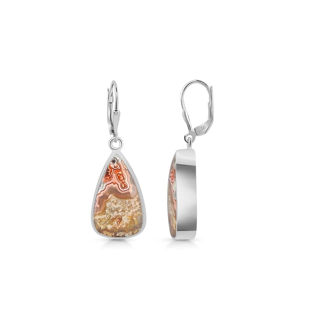 Crazy Lace Agate Earring-(CLA-E-6.)