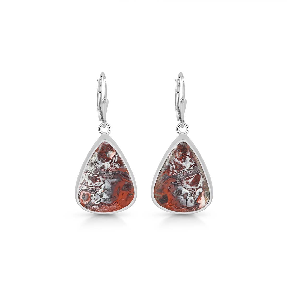 Crazy Lace Agate Earring-(CLA-E-8.)