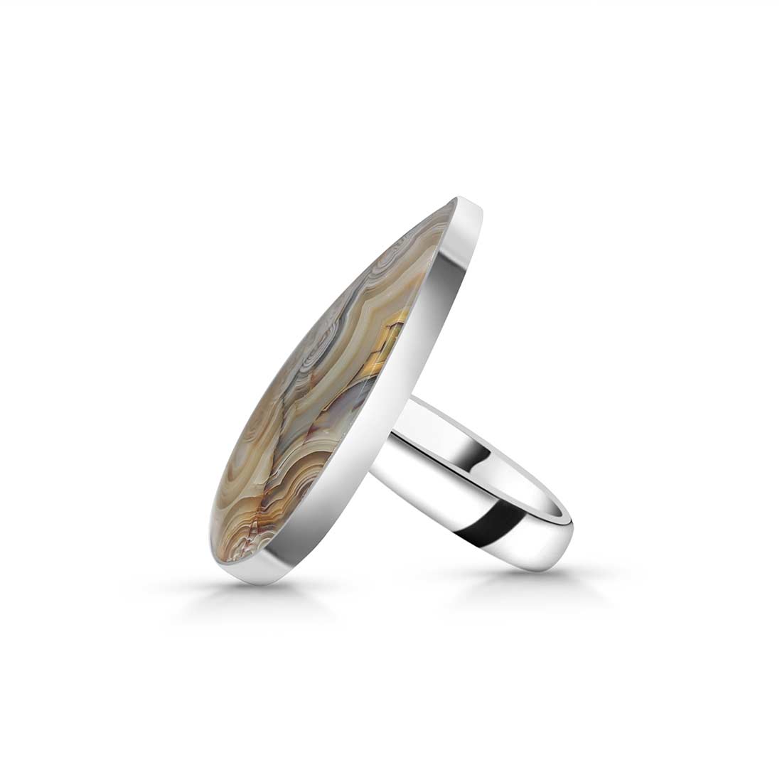 Crazy Lace Agate Adjustable Ring-(CLA-R-17.)