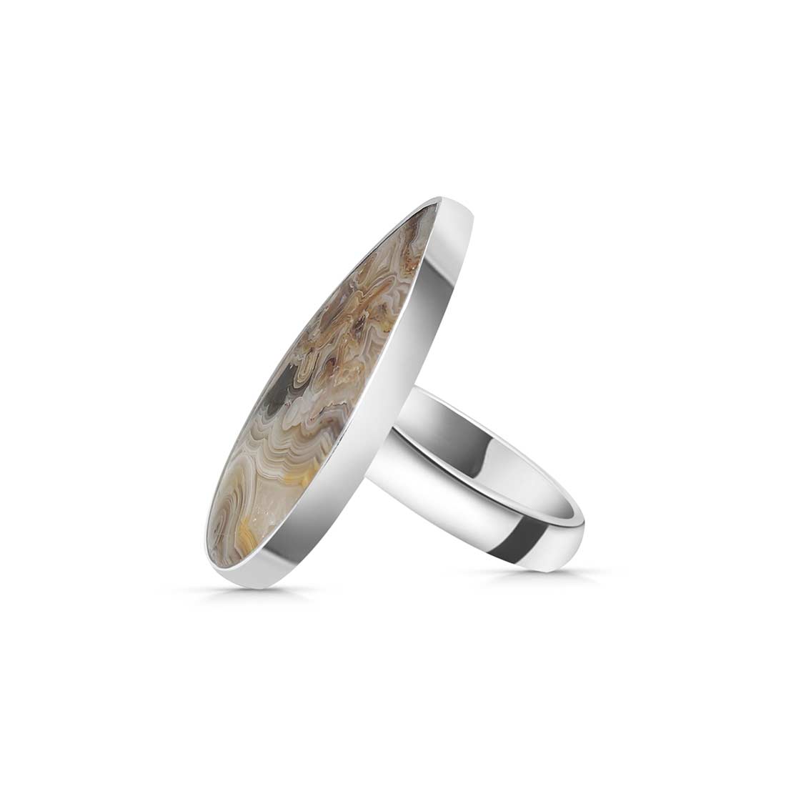 Crazy Lace Agate Adjustable Ring-(CLA-R-25.)