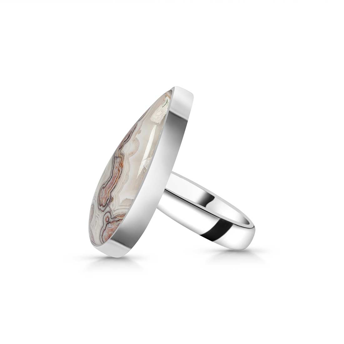 Crazy Lace Agate Adjustable Ring-(CLA-R-27.)