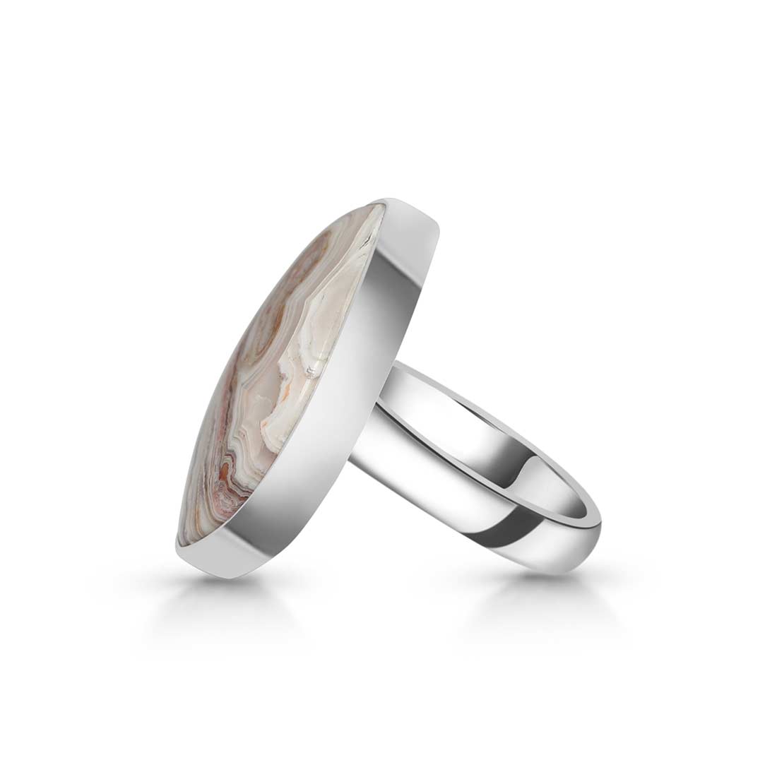 Crazy Lace Agate Adjustable Ring-(CLA-R-28.)