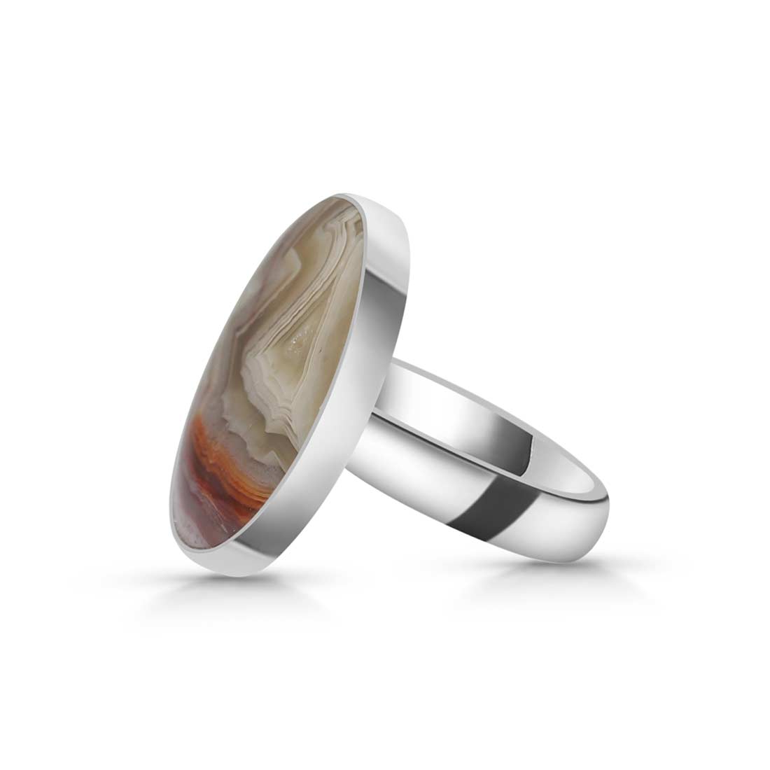 Crazy Lace Agate Adjustable Ring-(CLA-R-29.)