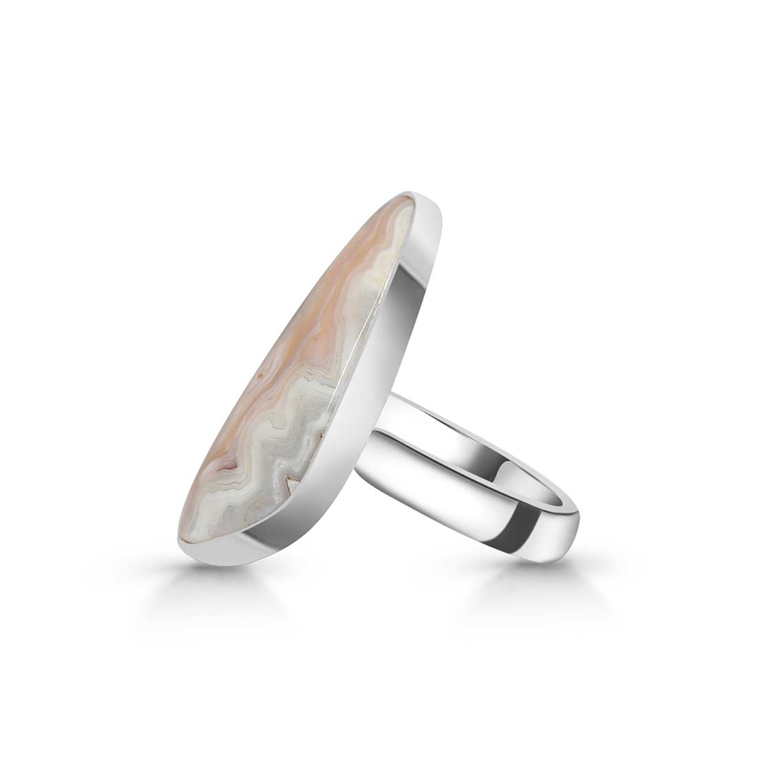 Crazy Lace Agate Adjustable Ring-(CLA-R-30.)