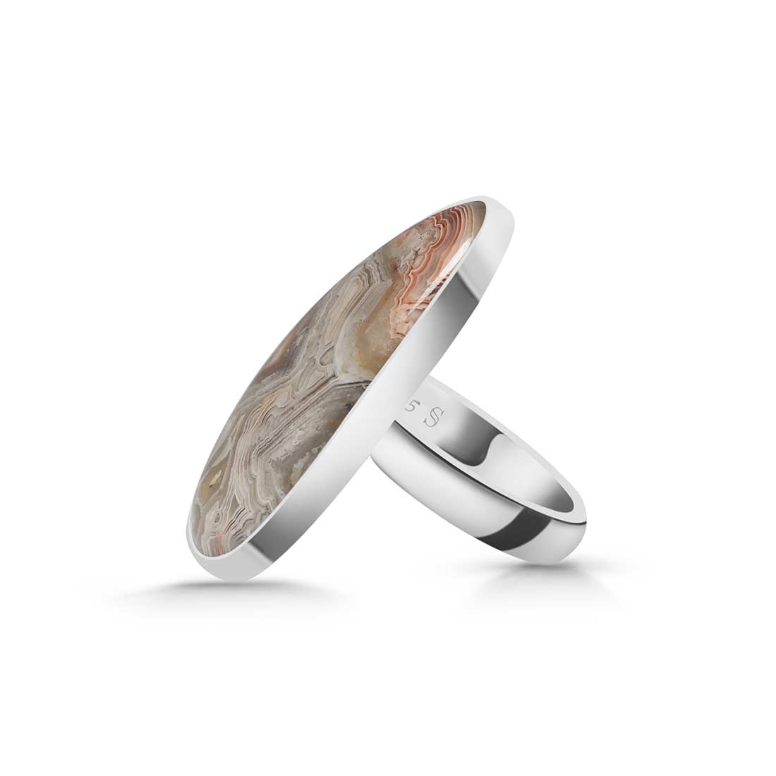 Crazy Lace Agate Adjustable Ring-(CLA-R-35.)