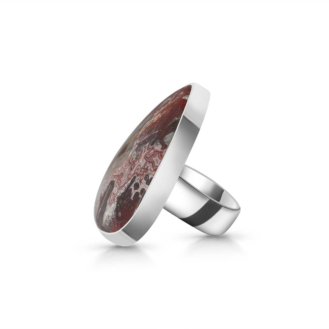 Crazy Lace Agate Adjustable Ring-(CLA-R-37.)