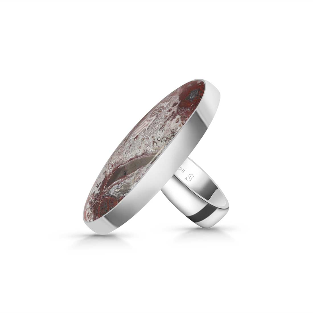 Crazy Lace Agate Adjustable Ring-(CLA-R-38.)