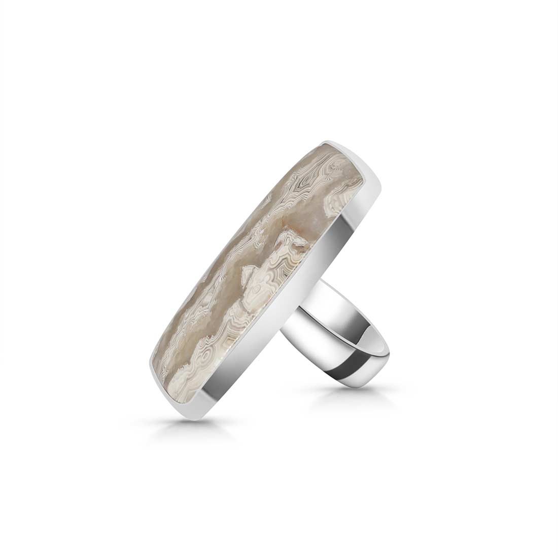 Crazy Lace Agate Adjustable Ring-(CLA-R-39.)