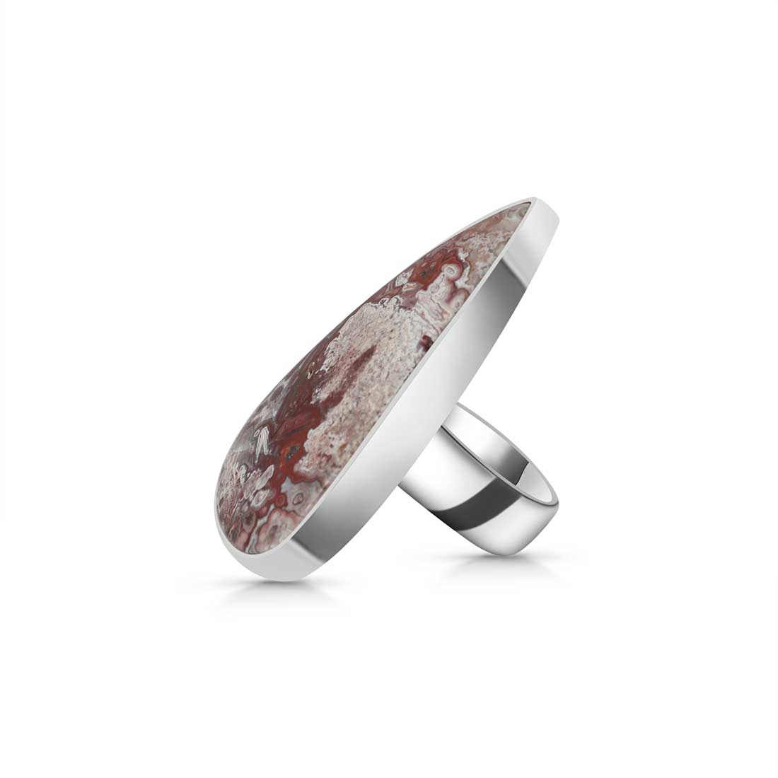 Crazy Lace Agate Adjustable Ring-(CLA-R-40.)