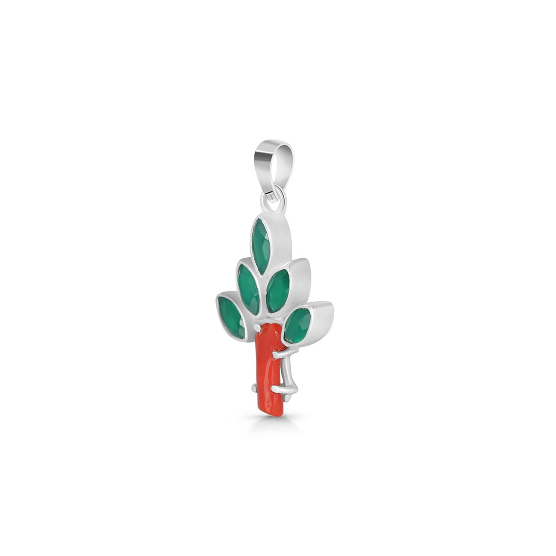 Red Coral / Green Onyx Pendant-(COR-P-106)