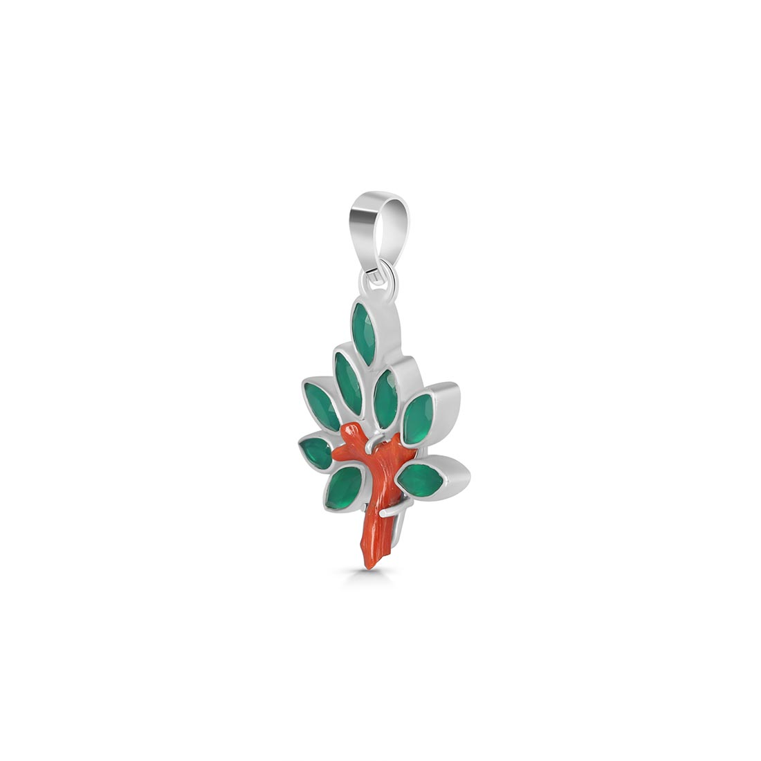 Red Coral / Green Onyx Pendant-(COR-P-63)