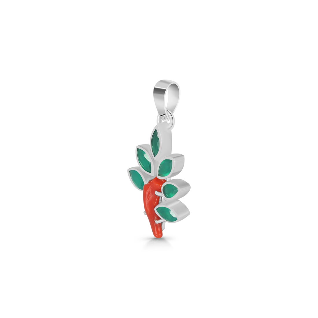 Red Coral / Green Onyx Pendant-(COR-P-70)