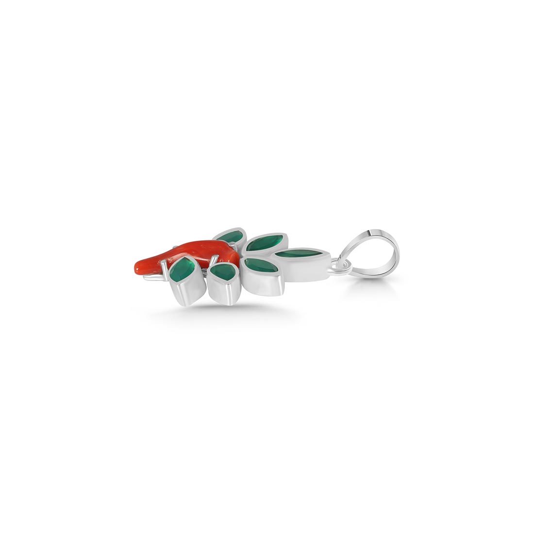 Red Coral / Green Onyx Pendant-(COR-P-70)