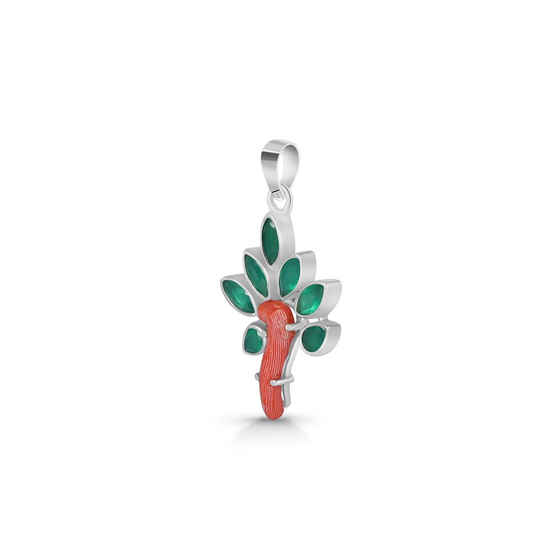 Red Coral / Green Onyx Pendant-(COR-P-71)