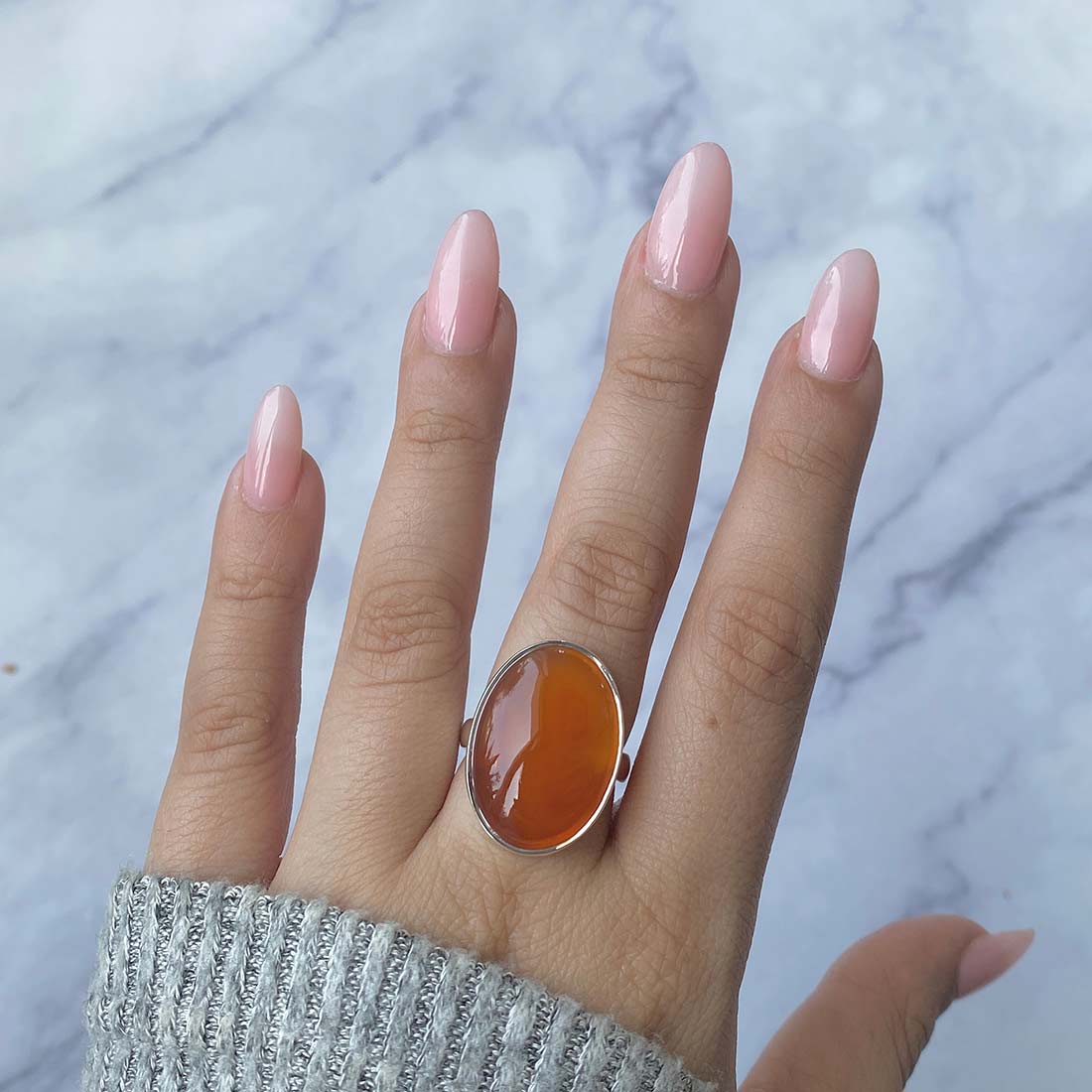 Carnelian Adjustable Ring-(CRL-R-10.)