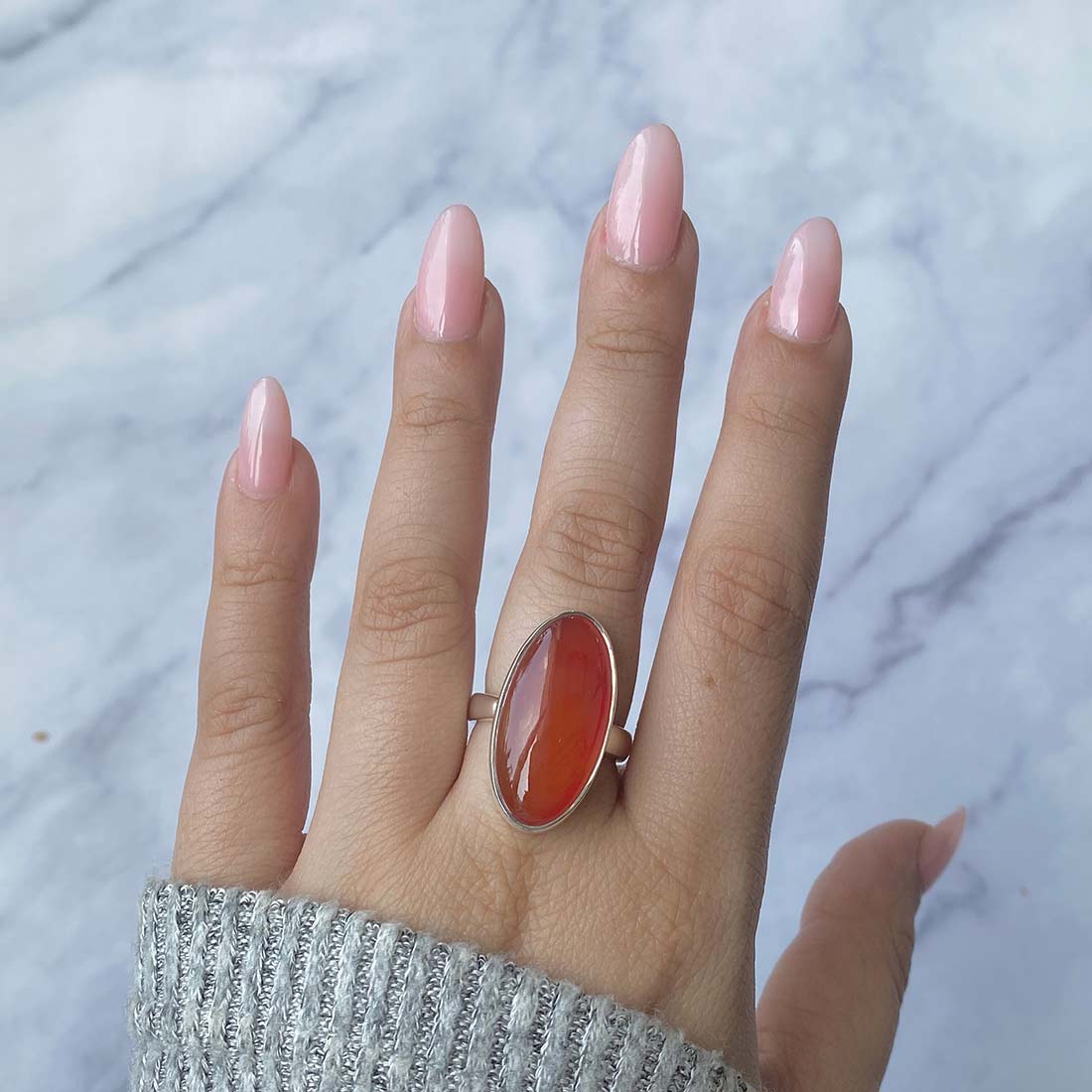 Carnelian Adjustable Ring-(CRL-R-15.)