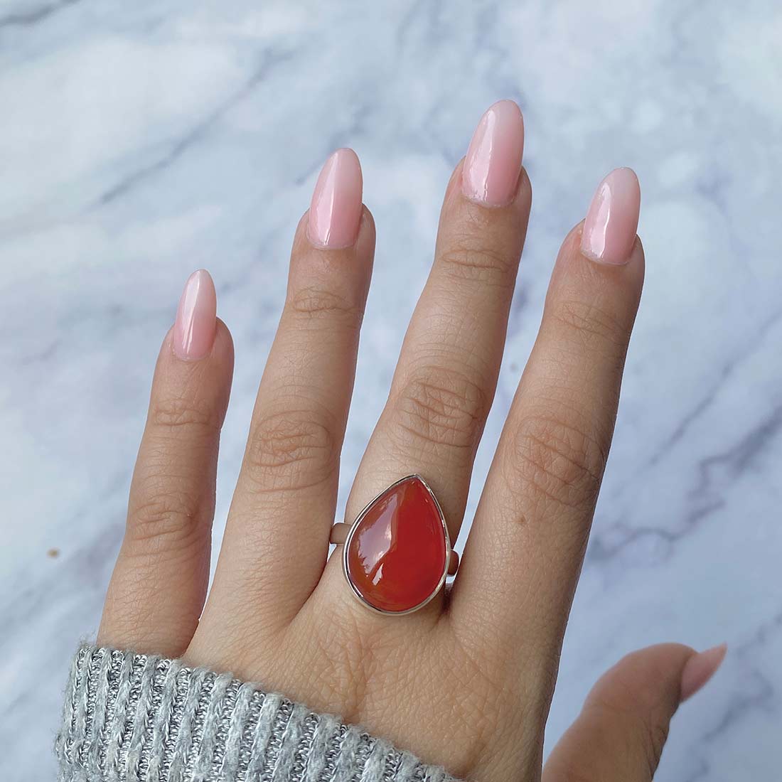 Carnelian Adjustable Ring-(CRL-R-17.)