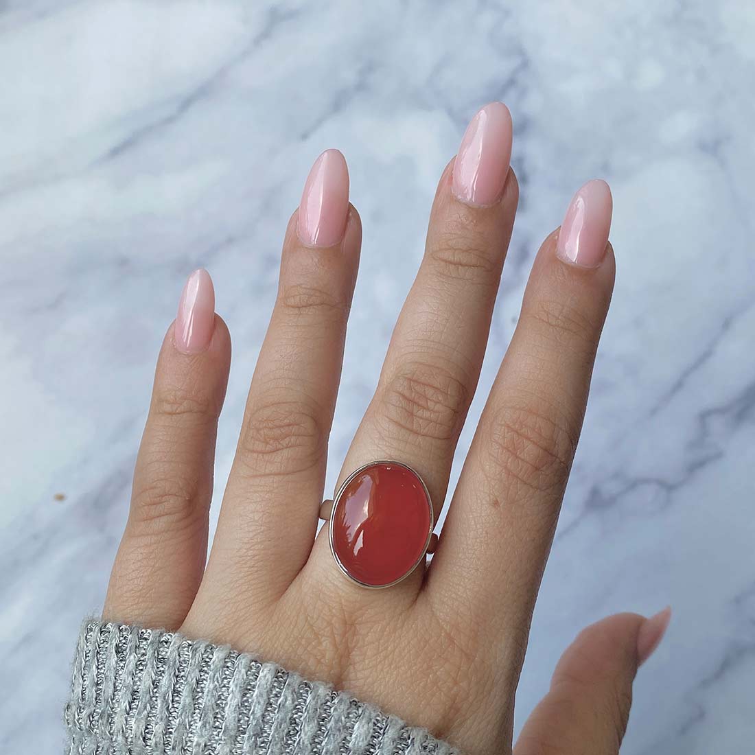 Carnelian Adjustable Ring-(CRL-R-18.)