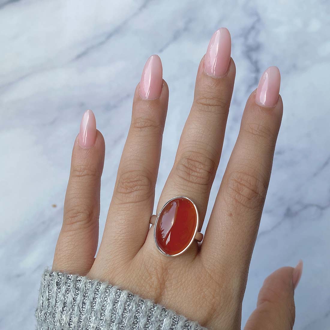 Carnelian Adjustable Ring-(CRL-R-19.)