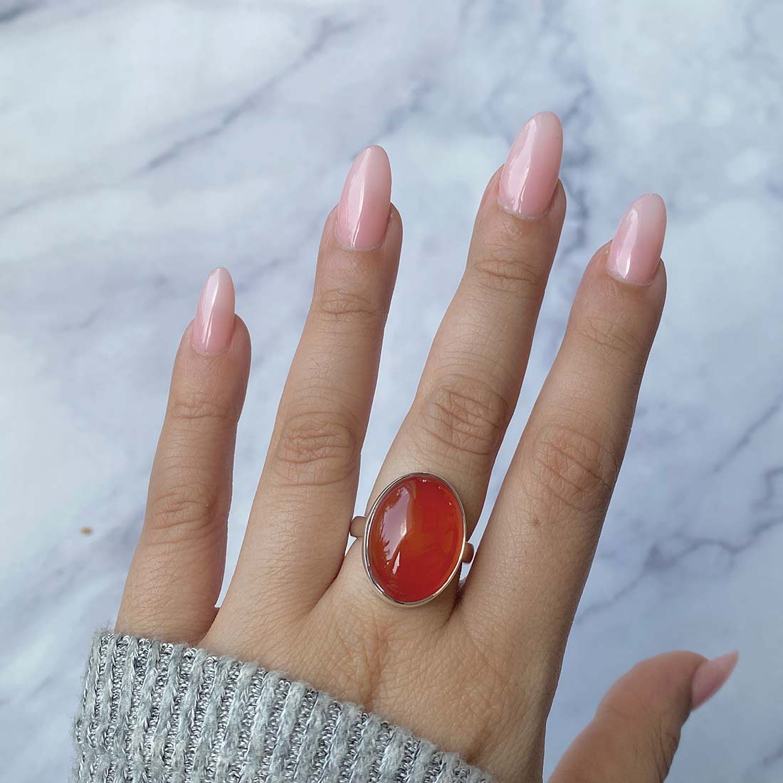 Carnelian Adjustable Ring-(CRL-R-20.)