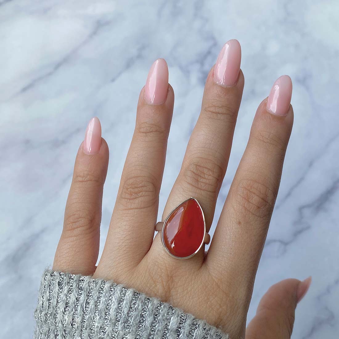 Carnelian Adjustable Ring-(CRL-R-25.)