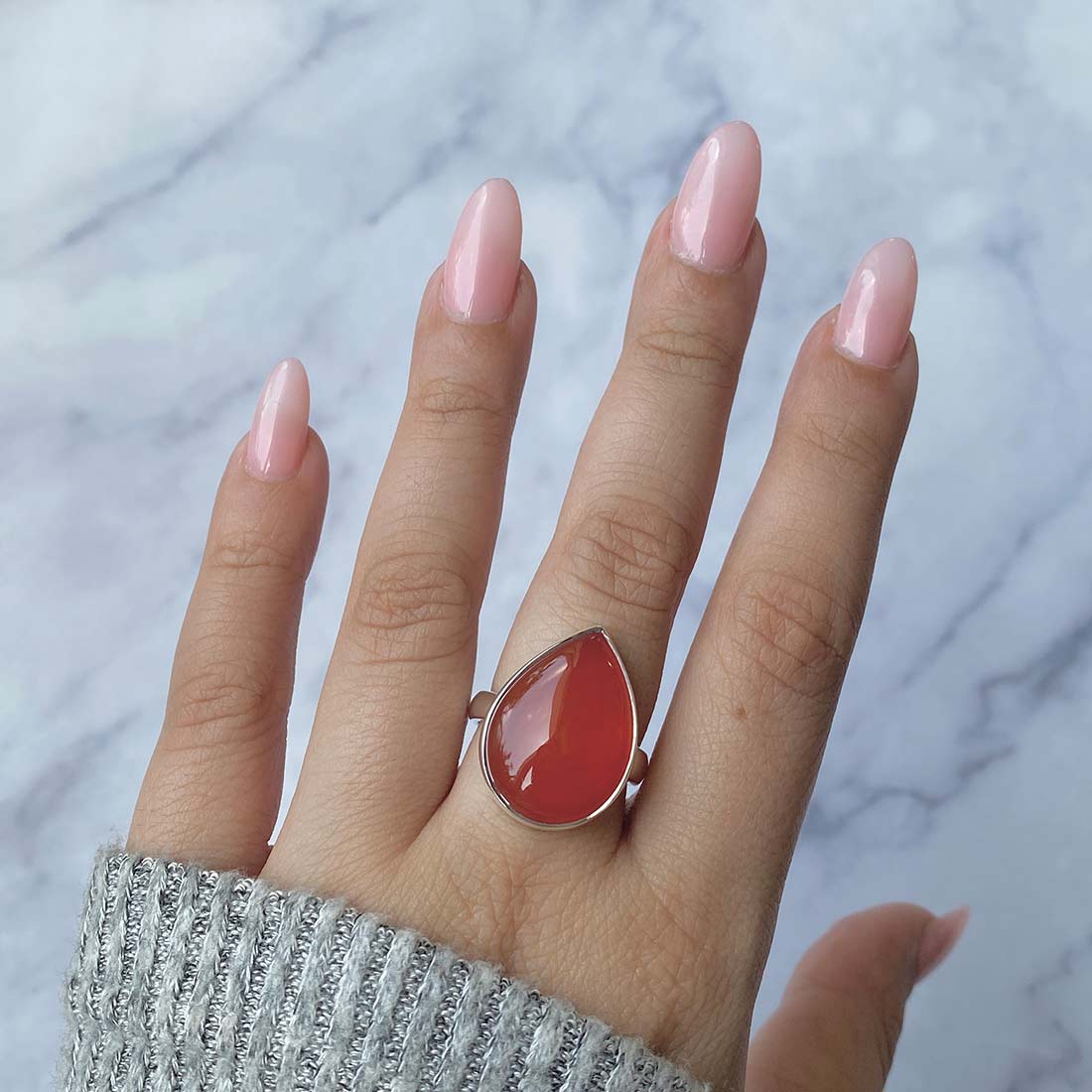 Carnelian Adjustable Ring-(CRL-R-26.)