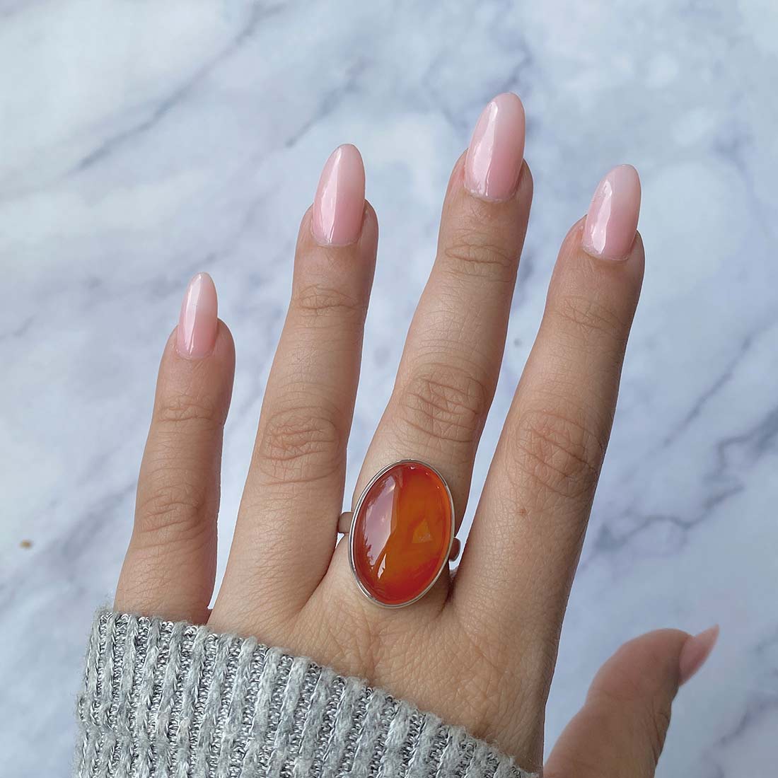 Carnelian Adjustable Ring-(CRL-R-27.)