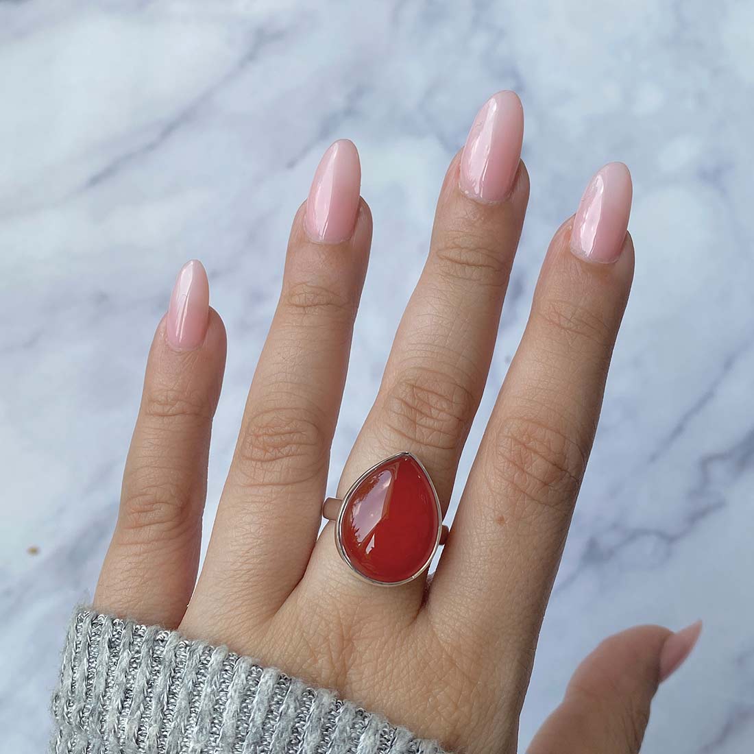 Carnelian Adjustable Ring-(CRL-R-28.)