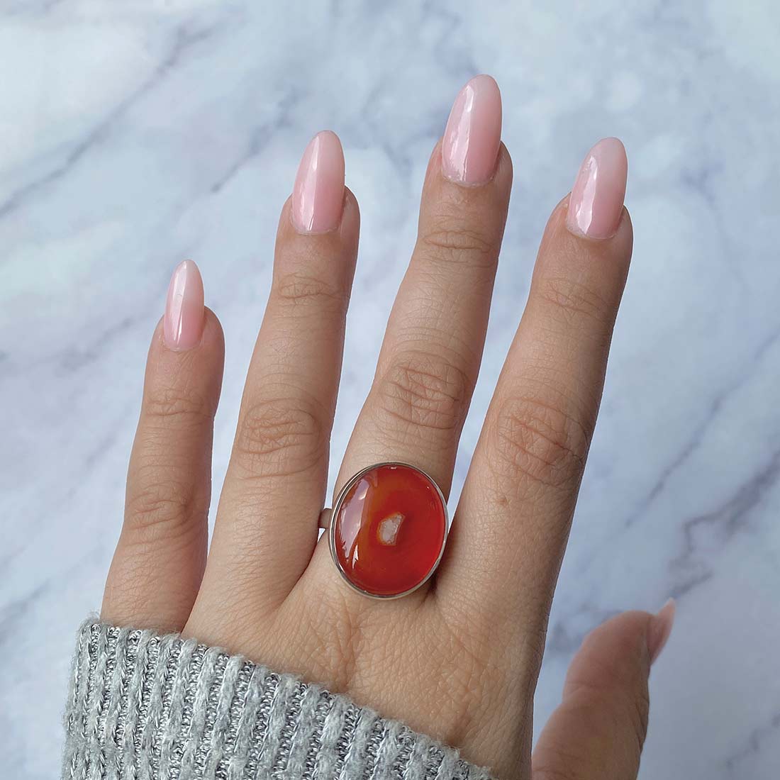 Carnelian Adjustable Ring-(CRL-R-30.)