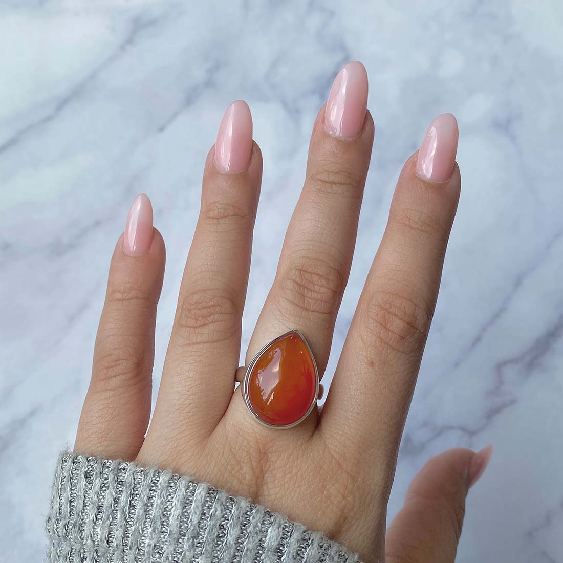 Carnelian Adjustable Ring-(CRL-R-32.)