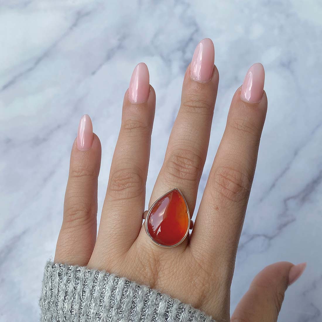 Carnelian Adjustable Ring-(CRL-R-33.)