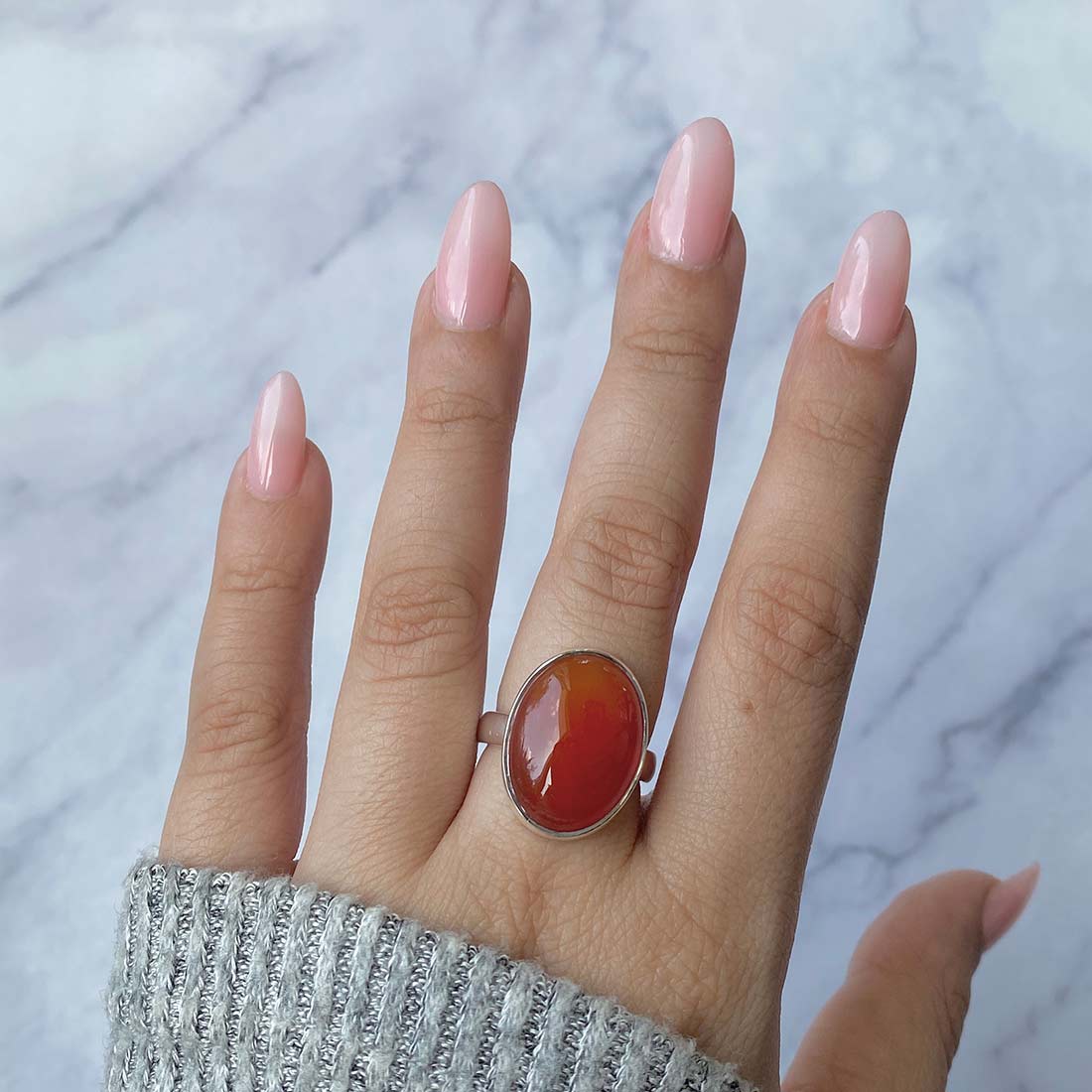 Carnelian Adjustable Ring-(CRL-R-35.)