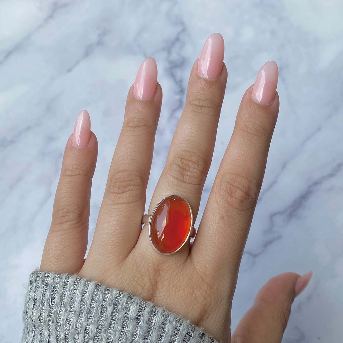 Carnelian Adjustable Ring-(CRL-R-39.)