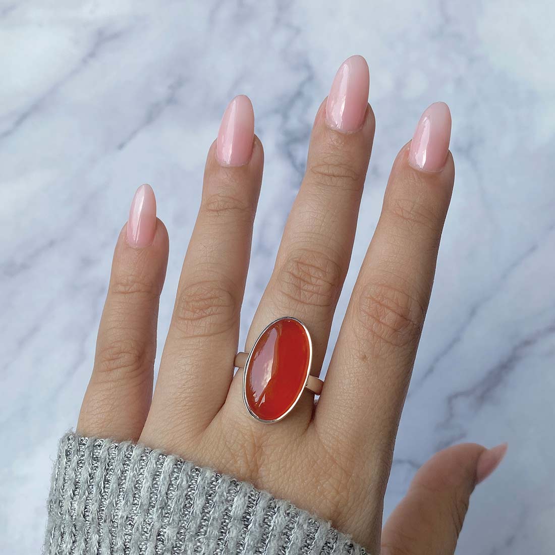 Carnelian Adjustable Ring-(CRL-R-40.)