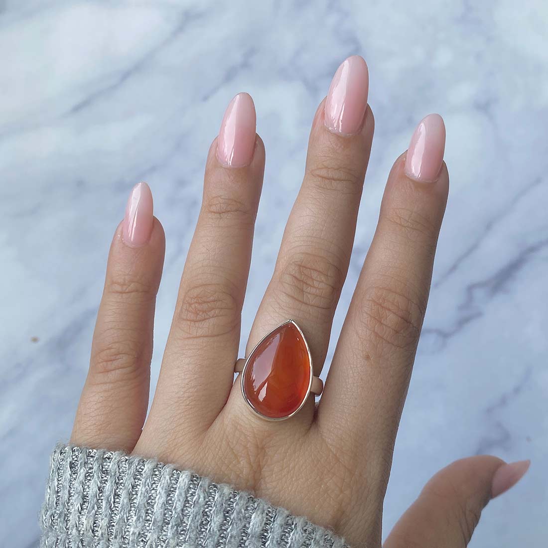 Carnelian Adjustable Ring-(CRL-R-6.)