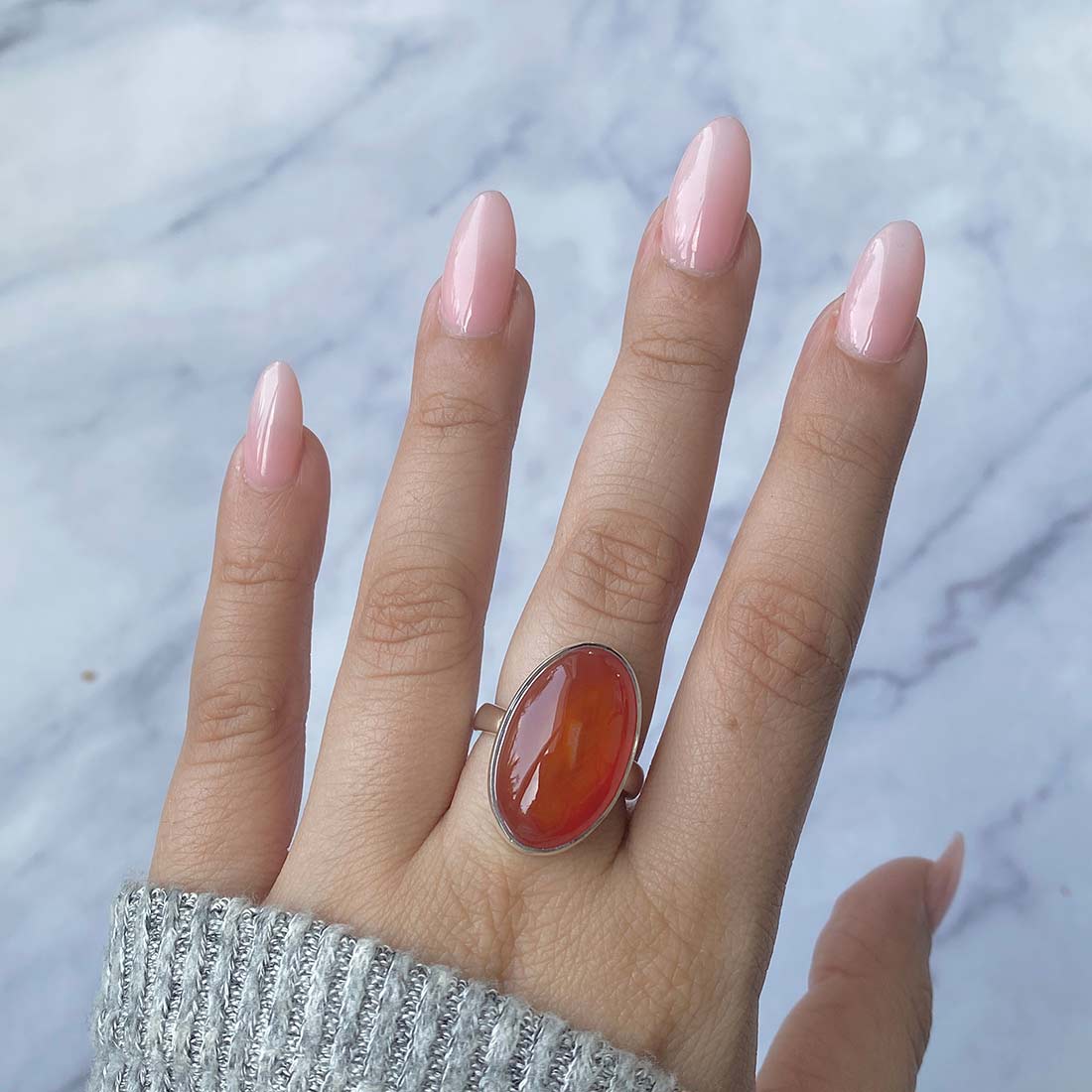 Carnelian Adjustable Ring-(CRL-R-8.)