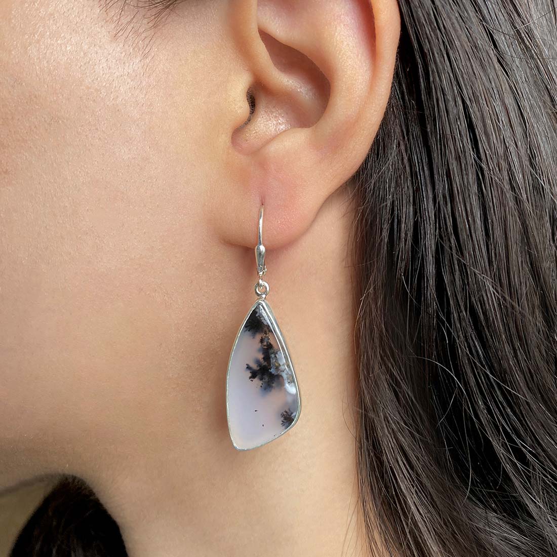 Dendritic Agate Earring-(DDA-E-12)