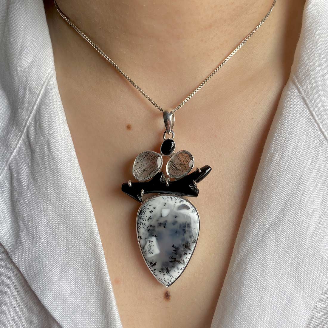 Dendritic Agate Pendant-(DDA-P-37.)