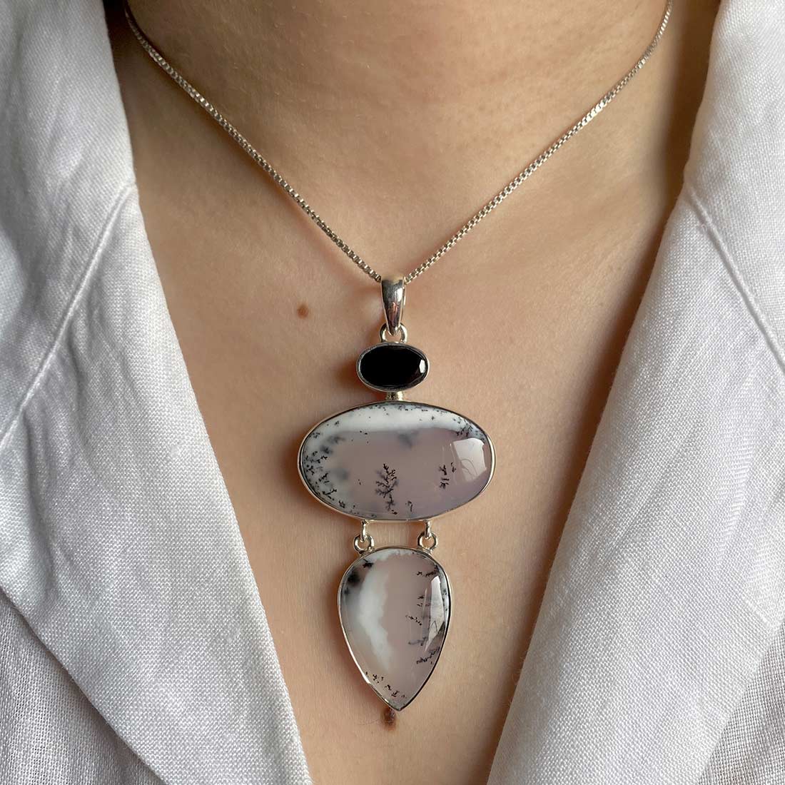 Dendritic Agate Pendant-(DDA-P-38.)