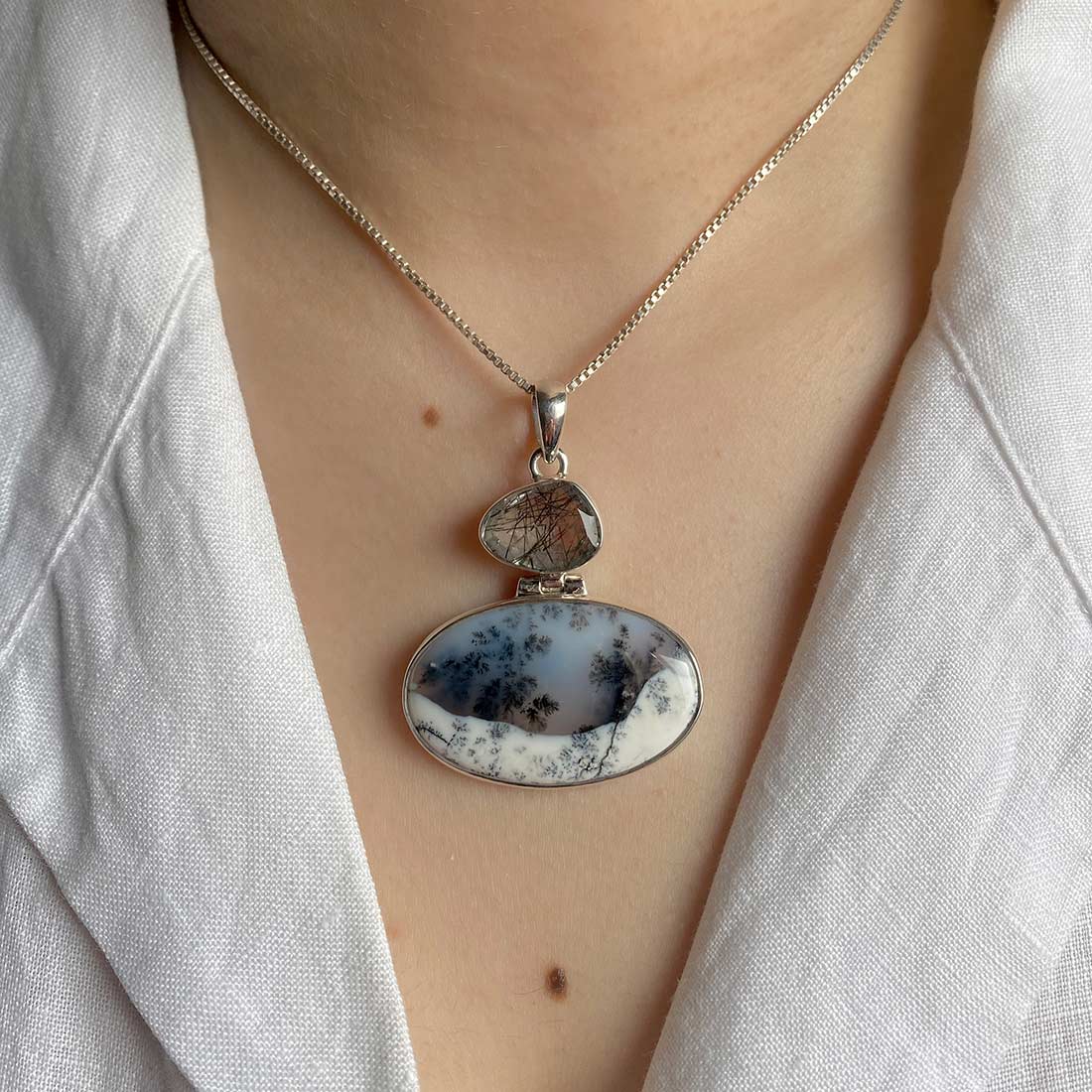 Dendritic Agate Pendant-(DDA-P-41.)