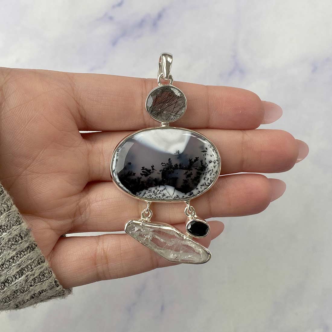 Dendritic Agate Pendant-(DDA-P-45.)