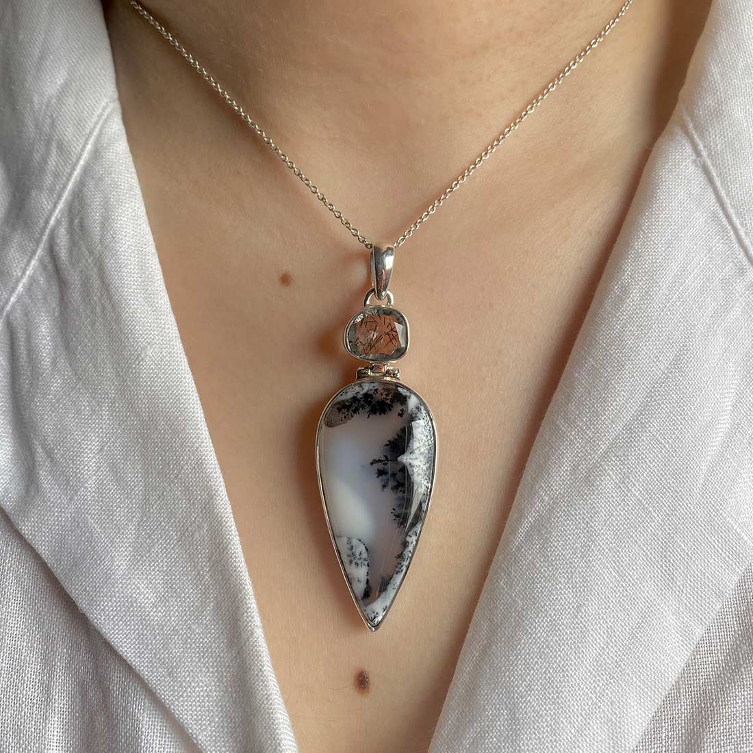 Dendritic Agate Pendant-(DDA-P-46.)